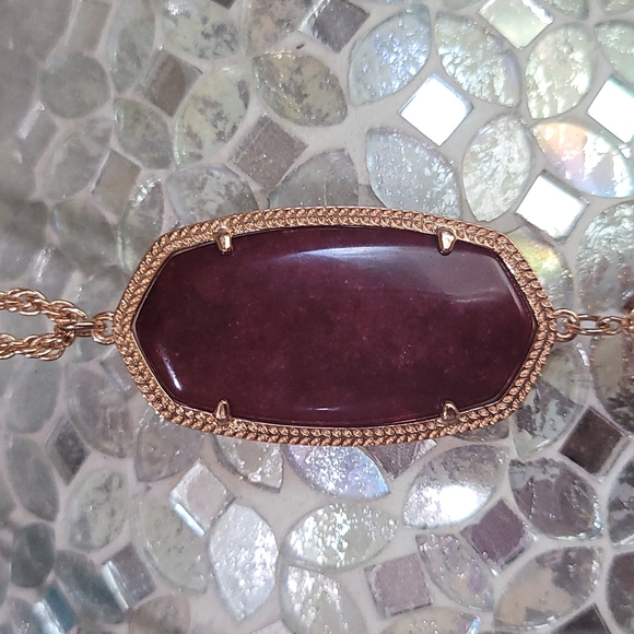 Kendra Scott Maroon Rose Gold Long Necklace Custom - Picture 7 of 13